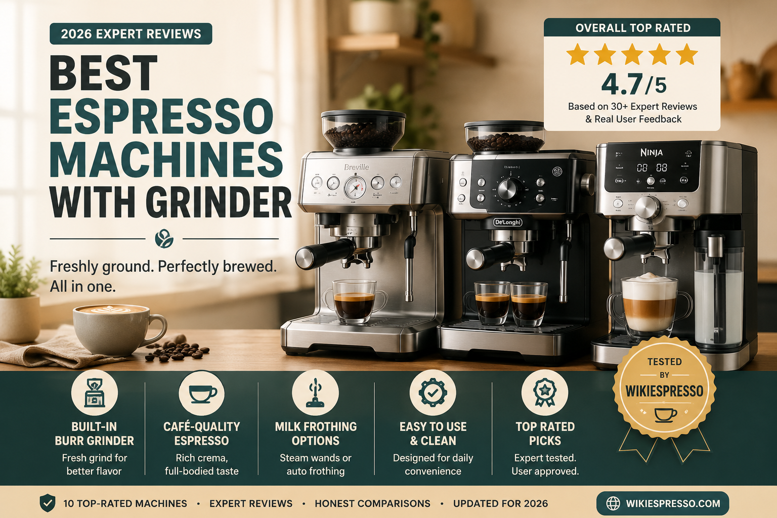 Best Espresso Machines With Grinder of 2026 – Expert Reviews