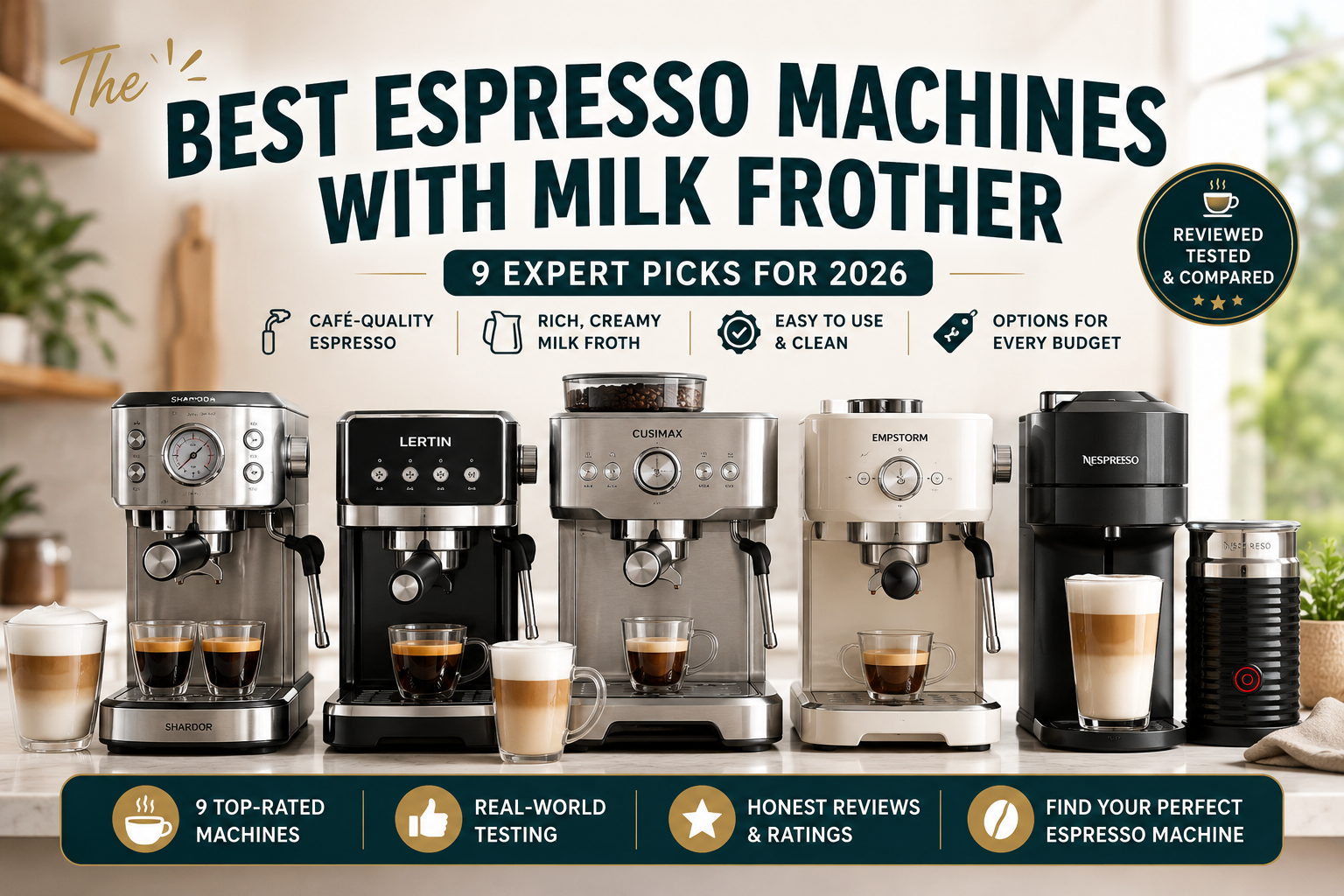 The 9 Best Espresso Machines With Milk Frother of 2026 – Expert Reviews