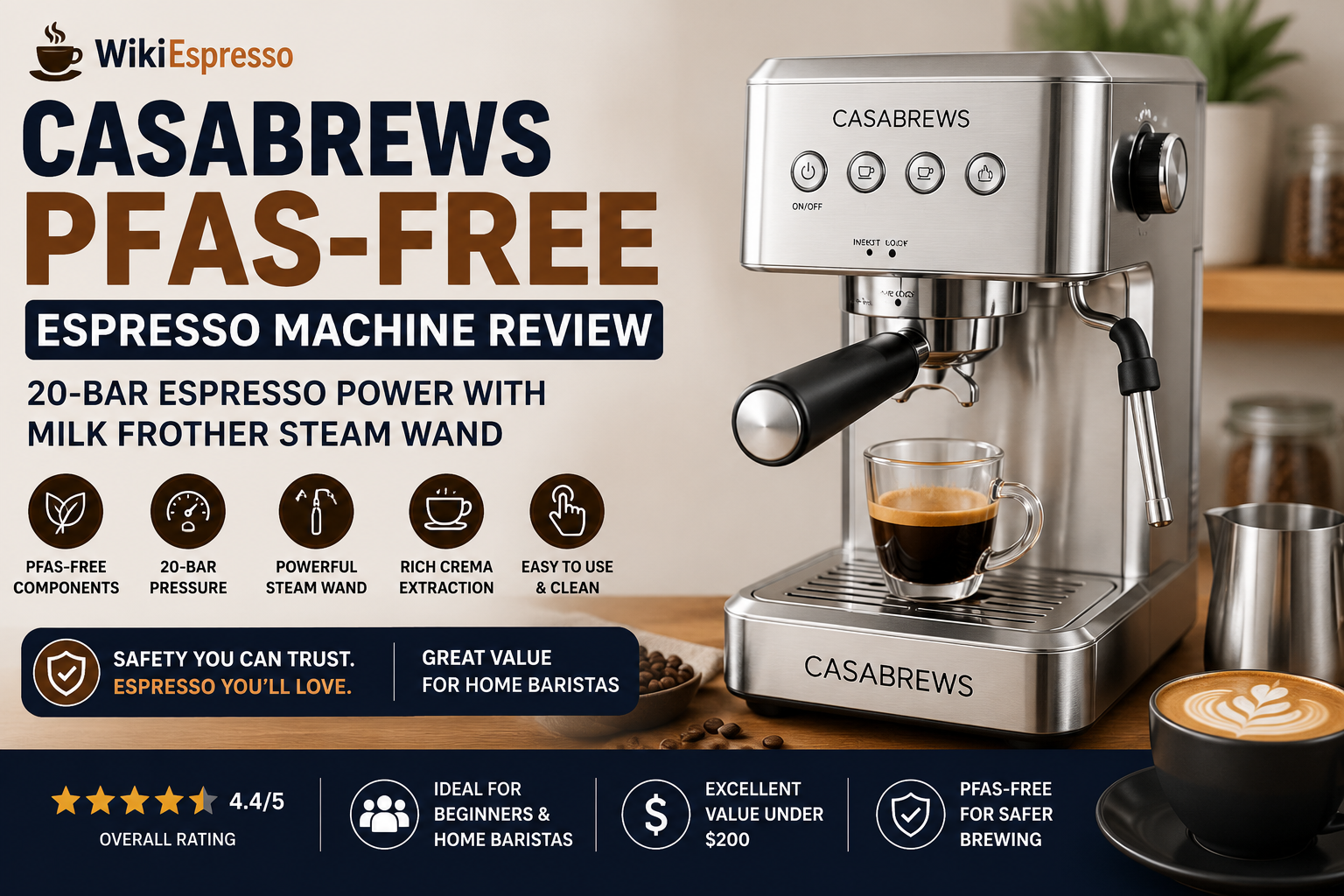 CASABREWS PFAS-Free Espresso Machine Review (2026): Is It Worth Buying?