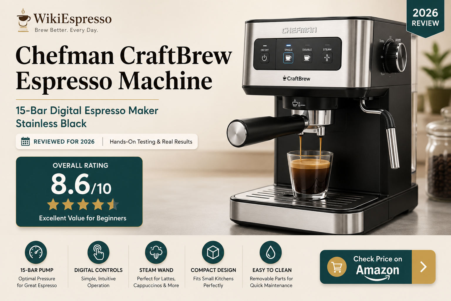Chefman CraftBrew Espresso Machine Review (2026): Is It Worth Buying?