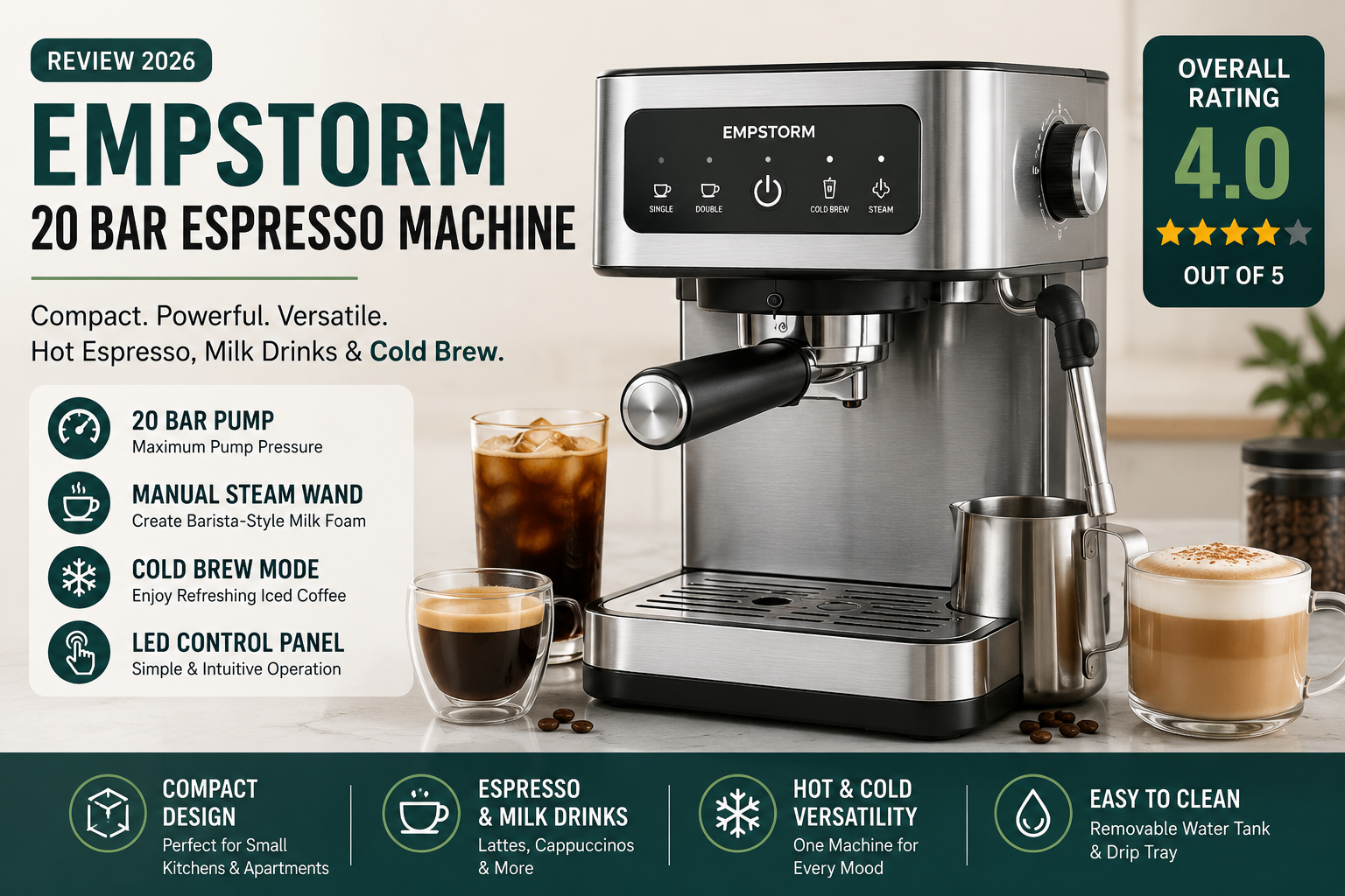 Empstorm 20 Bar Espresso Machine Review: Is It Worth Buying in 2026?