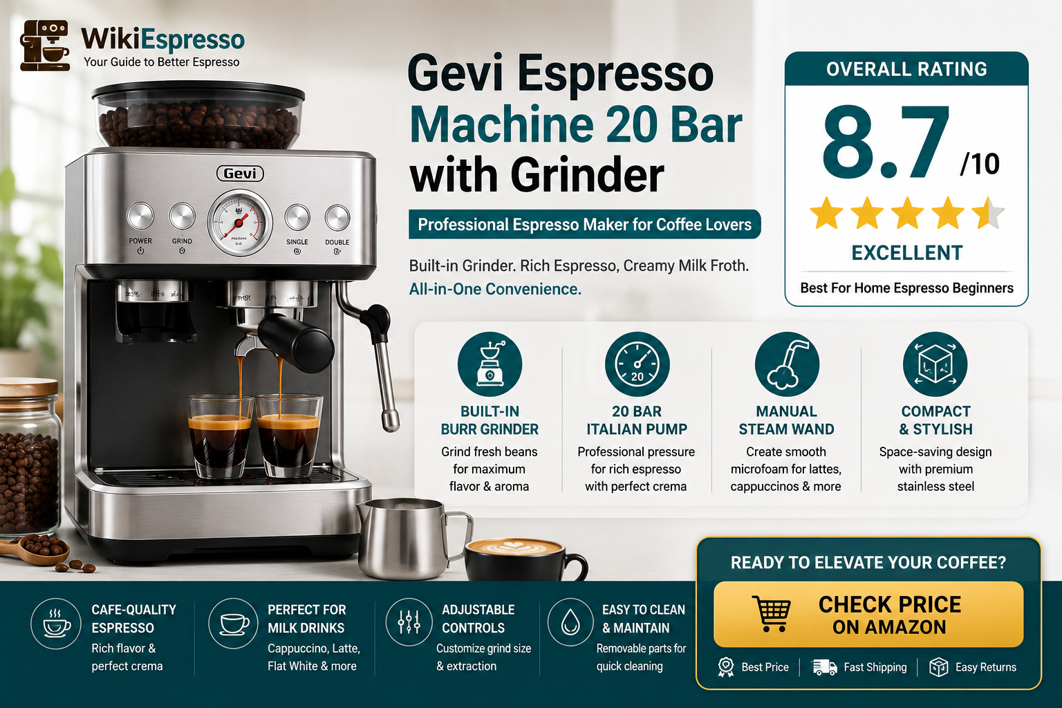 Gevi Espresso Machine 20 Bar with Grinder Review: Is It Worth Buying?