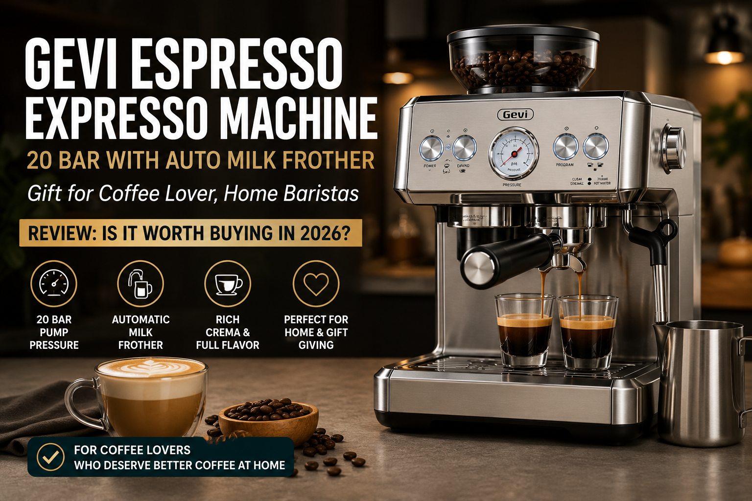 Gevi Espresso Expresso Machine 20 Bar with Auto Milk Frother,Gift for Coffee Lover, Home Baristas Review: Is It Worth Buying in 2026?